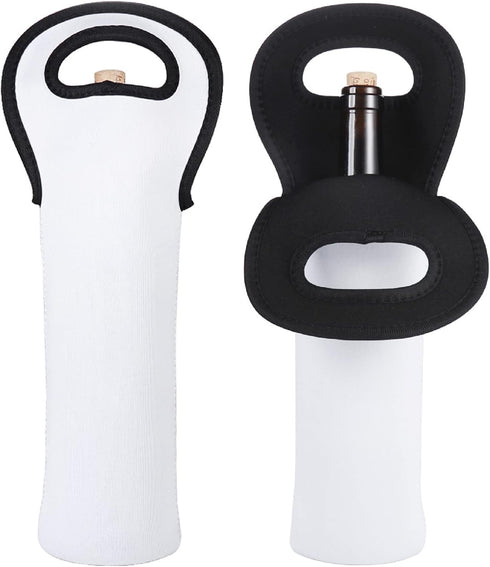 Sublimation Blanks Wine Carrier Tote Bag-2 Pack 750ML Portable Neoprene Wine Tote Holders and Wine Carriers Bag Insulated Bag for Wine/Beer/Champa...