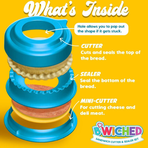 Sandwich Cutter and Sealer (Circle) - Crustless Sandwich Maker - Great for Lunchbox and Bento Box - Boys and Girls Kids Lunch - Sandwich Cutters f...
