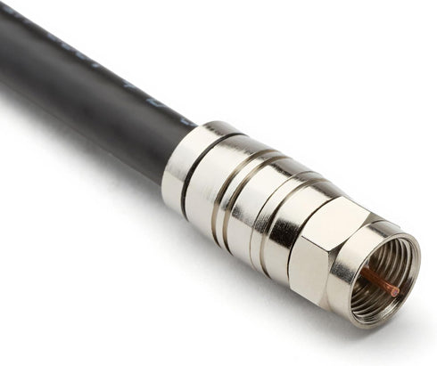 trueCABLE Universal Easy Fit RG6 & RG6Q Compression F-Connector for Dual Shield (DS) Tri-Shield and Quad Shield (QS) Coaxial Cable, 10 Pieces...