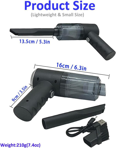 Portable Cordless Handheld Vacuum 9000PA Wet Dry Vacuum Cleaner for Car Office Pet and Home Lightweight Cleaner Insect Spider Stink Bug Cockroach ...