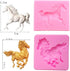 2Pcs Small Size Horse Fondant Mold, Silicone, Chocolate Candy Gum Paste Sugar Craft Cake Decorating Tool, Polymer Clay Resin Epoxy Casting Mold, P...