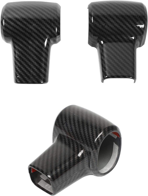 RT-TCZ for Wrangler JK Gear Shift Knob Handle Cover Trim for Jeep Wrangler JK JKU 2007-2010 Carbon Fiber Interior Accessories...