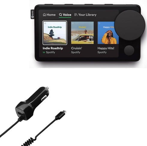BoxWave Car Charger Compatible with Spotify Car Thing - Car Charger Plus, Car Charger Extra USB Port with Integrated Cable for Spotify Car Thing -...