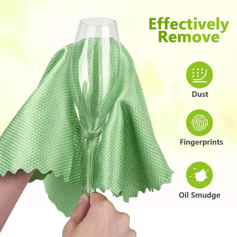 HOMEXCEL Microfiber Glass Cleaning Cloths-6PK, 16"x14" Lint Free Window Cleaning Cloth, Glasses, Mirrors, Screens, Stainless Steel, Premium Microf...
