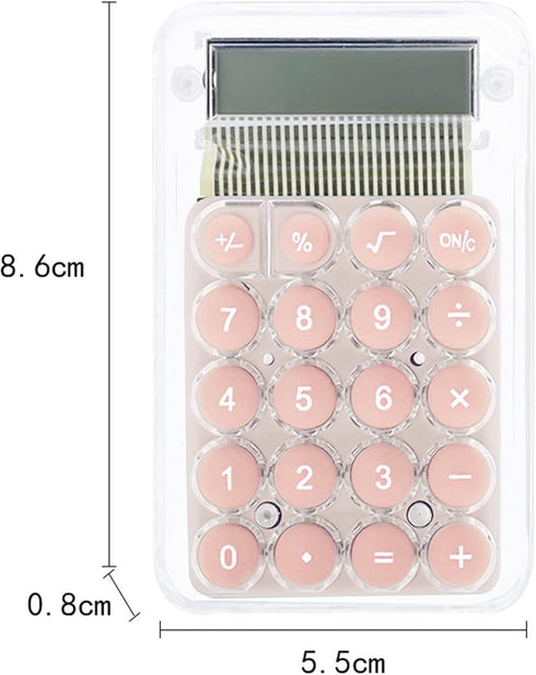 Cute Cartoon Transparent Calculator Students 8 Digit Standard Function Desktop Electronic Calculator...