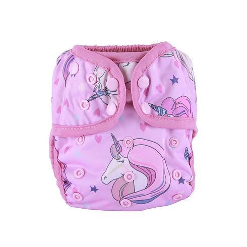 One Size Cloth Diaper Cover Snap with Double Gusset (Unicorn)...