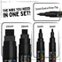 5 Acrylic Black Paint Pen - Fine Tip, Thin Point & Jumbo Pens (1mm, 3mm, 6mm, 10mm, 15mm) - Black Paint Marker for Plastic, Canvas, Wood, Rock Pai...