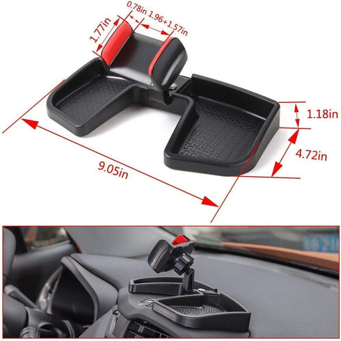 CheroCar Cellphone Multi-Mount Phone Bracket Holder Kit with Storage Box for Jeep Renegade 2015 2016 2017 2018 2019 2020 2021 2022 2023 2024 2025 ...