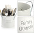 4 Compartment Kitchen Utensil Holder, 5.7 Inch Large Metal Utensil Caddy for Countertop, Utensil Crock Organizer with Removable Divider, Silverwar...