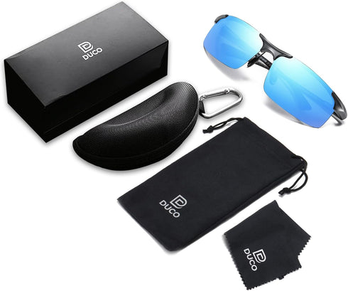 DUCO Mens Sunglasses Polarized Sports Fishing Running Driving Carbon Fiber Sunglasses for Men UV400 Protection DC8277...