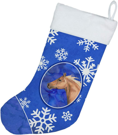 Caroline's Treasures SB3145-CS Horse Winter Snowflakes Holiday Christmas Stocking Fireplace Hanging Stockings Christmas Season Party Decor Family ...