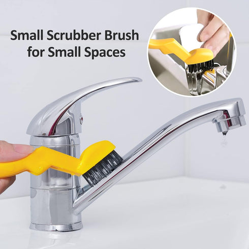 4 PCS Cleaning Brush Set for Household Use, Scrub Brushes for Cleaning Kitchen Sink Corner, Small Scrubbing Brush for Deep Clean...