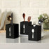 Kathfly 4 Pcs Silverware Caddy Utensil Holder for Countertop Silverware Organizer with Wood Tray Spoon Fork Holder for Kitchen Parties(Black)...
