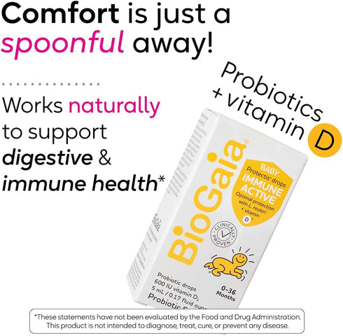 BioGaia Immune Active Baby Probiotic Drops + Vitamin D | for Digestive & Immune Health | for Babies & Toddlers 0-36 Months | Pediatrician Trusted ...
