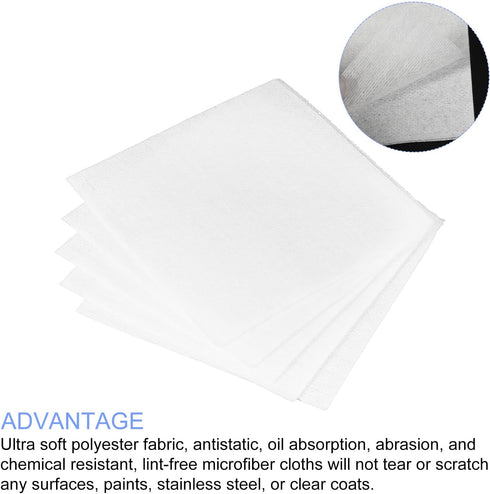 Cleanroom Wipes Lint-Free Wipes (9.8" x 9.8") 100pcs, Automotive Wipes Dustless Wipes Nonwoven Polyester Blend Wiping Cloth for Laboratory Electro...