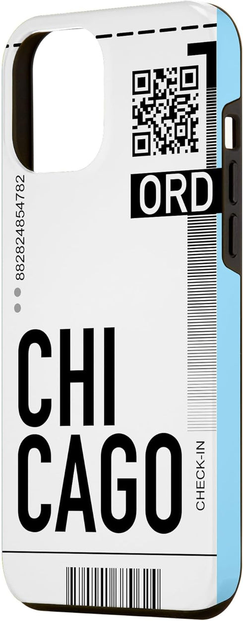 iPhone 14 Pro Max Chicago Air Ticket Phone Case Boarding Pass City Plane Case...