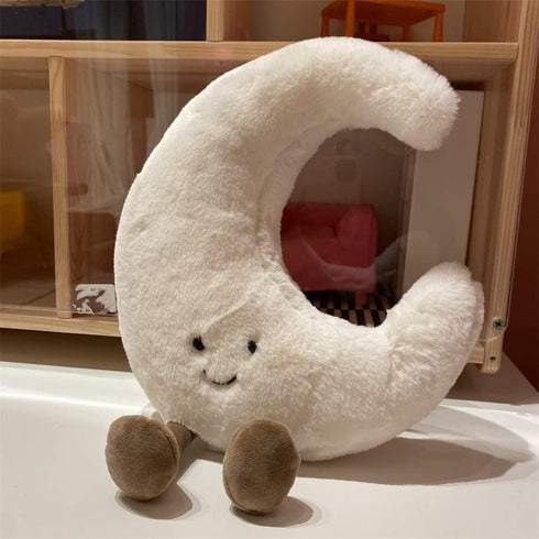JOSON Sun Shaped Plush Toys, Soft Bedside Sofa Pillows, Used for Home Decoration as Birthday Gifts for Children and Girls (Moon)...