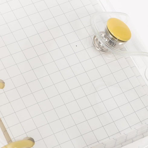 Mini Loose Leaf Notebooks Mini 3 Ring Binders Mini Transparent Clear PVC Binders with Snap Button for Note Taking Office Supplies...