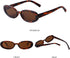 ADE WU Retro Oval Sunglasses 90s Vintage Narrow Small Tiny Oval Sun Glasses Black Tortoiseshell Frame...