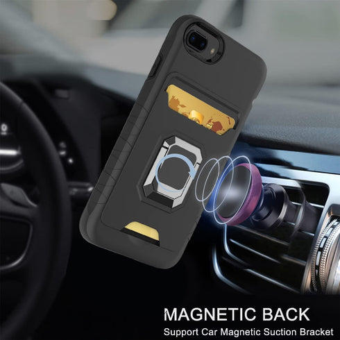 Asuwish Phone Case for iPhone 6plus 6splus 7plus 8plus i 6/6s/7/8 Plus with Screen Protector Cover and Card Ring Holder Stand Cell iPhone6splus i ...