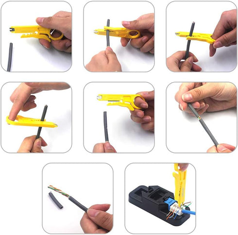 VCE Combo Keystone Punch Down Stand and Mini Wire Stripper Cutter for 90/180 Degree RJ45 Cat5/Cat5E/Cat6/Cat6A RJ11 RJ12 Keystone Jack Modular Cou...