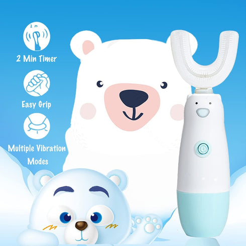 Kids Electric Toothbrush?6 Cleaning Models Toddler Toothbrush Waterproof Battery Powered 360 Automatic Sonic u Shaped Toothbrushes for 2-7 Years O...