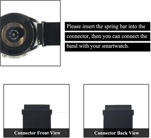 22mm Elastic Watch Armband or Ankle Band for Compatible with Garmin Venu 2/3, Fossil Gen 6 44mm, Samsung Galaxy Watch 3 45mm, Garmin Vivoactive 4 ...