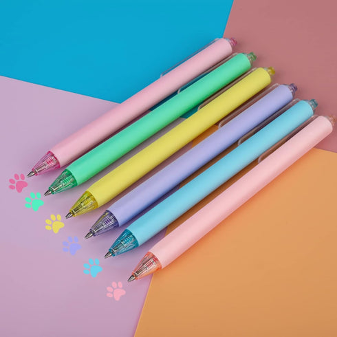Ddaowanx Colored Gel Pens, 6 Colors Retractable Gel Ink Pens, Pastel Retractable Pretty Journaling Pens, Medium Point 0.7 mm Gift Pens,Cute Highli...