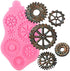 Steampunk Fondant Molds, Silicone Gears Teeth Moulds for Steampunk Travel Themed Cake Decoration, Chocolate Candy Sugarcraft Cupcake Topper, Polym...
