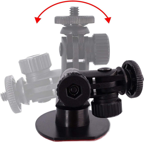CH114 1/4"-20 Thread Car Camera Mount Holder with 3M Double-Sided Adhesive Base - Universal Car Dash Cam Tripod Permanent Windshield/Dashboard Hol...