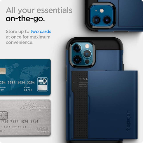 Spigen Slim Armor CS Designed for iPhone 12 / Designed for iPhone 12 Pro Case (2020) - Navy Blue...