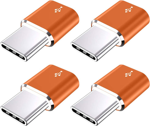 JXMOX USB Type C Adapter (4-Pack), Micro USB Female to USB C Male Convert Connector Fast Charging Compatible with Samsung Galaxy S10 S9 S8 Plus,No...