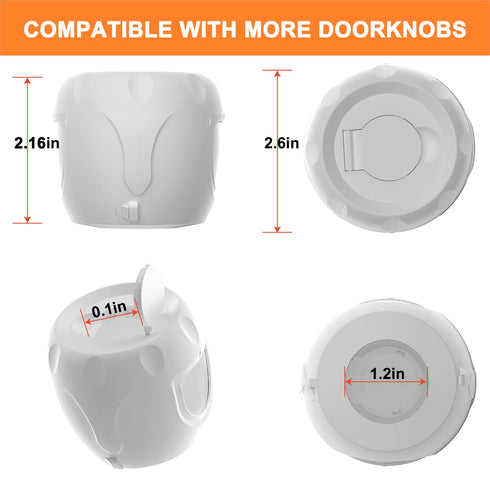 Innovative Door Knob Safety Cover for Kids (4 Pack) New Hidden Holes Covers and Lockable Design Babyproof Door knob Handle Cover - No Screwdriver ...