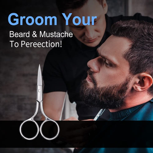 Eyebrow Scissors, Small Scissors for Hair, Eyebrows, Nose Hair, Beard, Eyelashes, Cuticle. Stainless Steel Fine Straight Tip Nose Hair Scissors -A...