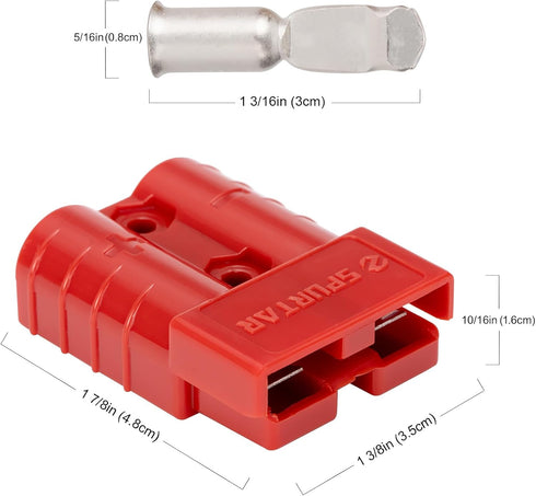 Spurtar 50A Battery Quick Connect/Disconnect, 2Pcs 6 AWG Wire 12-36V Quick Connect Jumper Cables Recovery Kit for Car ATV Lifts Motors Trailer Tow...