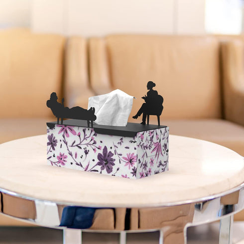 Artori Design Tissue Box Cover Rectangular in Her Treatment - Psychologist Gifts, Thank You Gifts for Women Therapist Office Decor, Private Practi...