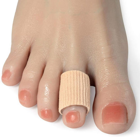 Cuttable Toe Tubes Sleeves 5 Pack Made of Elastic Fabric Lined with Silicone Gel. Toe Sleeve Protectors Relief Toe Pressure Pain, Corn and Calluse...