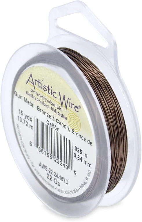 Artistic Wire, 22 Gauge Tarnish Resistant Colored Copper Craft Jewelry Wrapping Wire, Antique Brass Color, 15 yd...