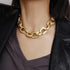 Dainty O Link Necklace Gold Chunky Choker Cuban Statement Thick Link Collar Chain Punk Hip-hop Trendy Choker Necklace for Women...