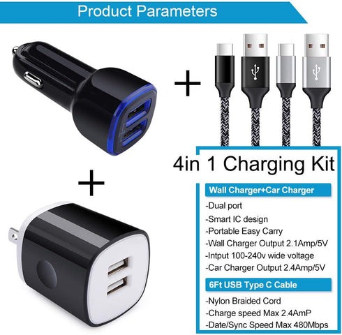 Type C Charger for LG G8 G9 G7 V60 V50 V40 V35 V30 ThinQ Stylo 6 5 4, Samsung Galaxy S24 S23 S22 S21 S20 Ultra Note 20 A15 5G A14 A54 A12 A13, Cha...