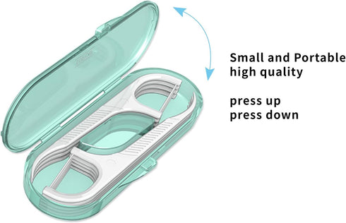 Dental Flossers 2Pcs Green Mini Portable Case,Refillable Toothpicks Dispenser,Storage 10 Count Floss Picks Organizer,Perfect for Your Purse Or Gym...