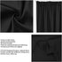 PiccoCasa Blackout French Door Curtain Panel - Blackout Door Curtain Solid Drapery with Tiebacks - 1 Panel Black W25 x L40...