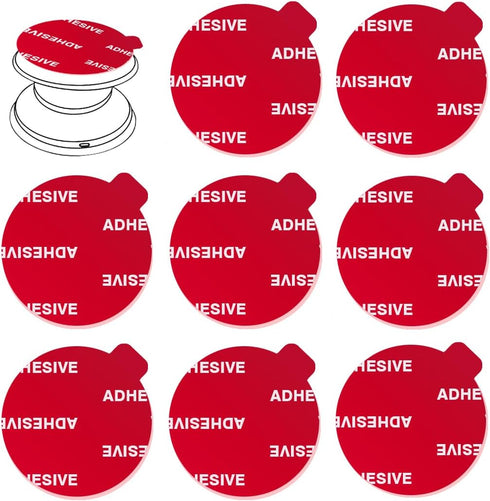 8pcs Clear Sticky Adhesive Pads for Socket Base Mount, 1.38 inches Round Double-Sided Replacement Tapes for Phone Collapsible Grip Stand Back Base...