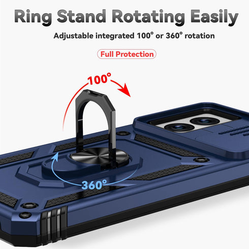 for Motorola Moto G Power 5G 2024 Case with Camera Lens Cover HD Screen Protector, Dual Layer Military-Grade Drop Tested Magnetic Ring Holder Kick...