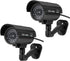 Fuers Fake Camera, TL-2600 Waterproof Outdoor/Indoor Security Dummy Surveillance Simulation Bullet Camera with Flashing LED Light,Black(2pcs)...