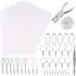 Benvo 157 Pcs Heat Shrink Plastic Sheet Kit Shrinky Art Film Paper 20 Pcs with 135 Pcs Keychains Accessory Ear Hooks Chain Beads Lobster Clasps an...
