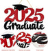 2025 Graduation Party Decorations Wooden Sign Red Class of 2025 Photo Booth Props 2025 Graduation Picture Props for 2025 Graduation Party Supplies...