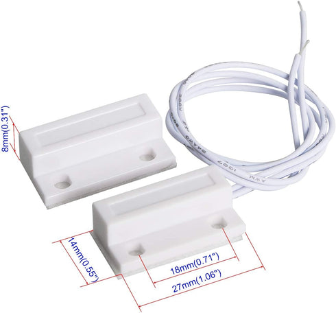 Aoje-Link RC-38A NC Wired Magnetic Door Switch Window Sensor Alarm for Home Security Access Control and Burglar Alarm Systems White 4pcs...