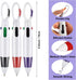 Retractable Shuttle Pens, 4 Count 4-in-1 Multicolor Ballpoint Pens 1.0mm Retractable Pens with Carabiner Clip Ballpoint Gift Pens for Office Schoo...
