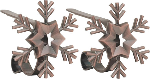 Haute Decor The Original MantleClip Stocking Holders with Removable ZINC Alloy Holiday Icons (2-Pack Snowflake, Oil-Rubbed Bronze)...